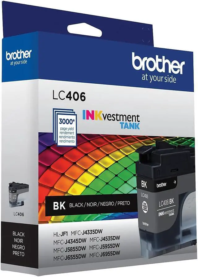 Alt view image 8 of 19 - Brother LC406BKS INKvestment Ink 3000 Page-Yield Black