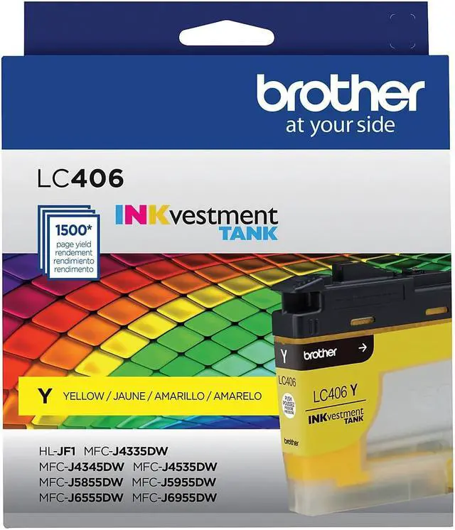 Alt view image 4 of 10 - Brother LC406YS INKvestment Ink 1500 Page-Yield Yellow