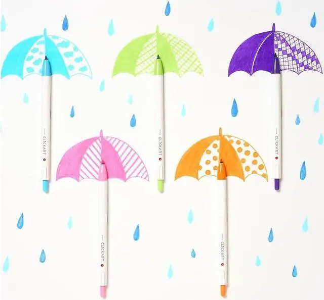 Alt view image 5 of 6 - Zebra Pen ClickArt Porous Point Pen Retractable Fine 0.6mm Assorted Ink 12 Pack