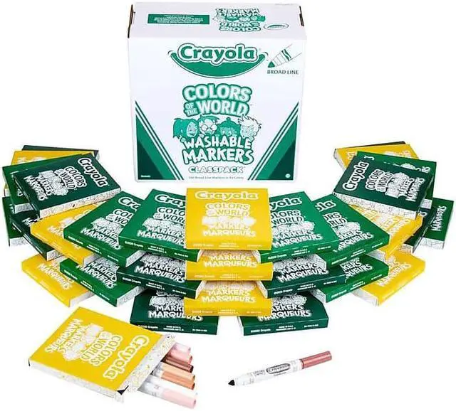 Alt view image 2 of 7 - Crayola Colors of the World Washable Markers Classpack Assorted Color 240/Pk