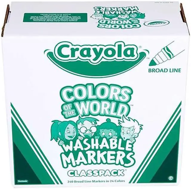 Alt view image 3 of 7 - Crayola Colors of the World Washable Markers Classpack Assorted Color 240/Pk