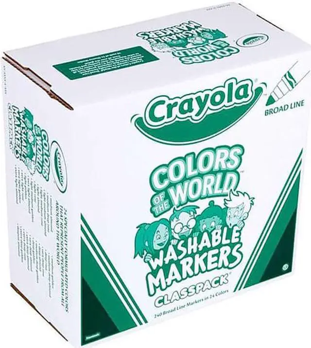 Alt view image 5 of 7 - Crayola Colors of the World Washable Markers Classpack Assorted Color 240/Pk