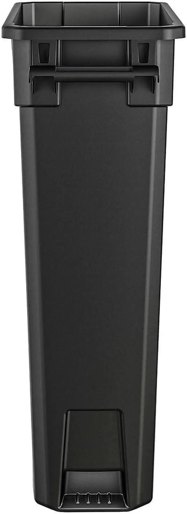 Alt view image 3 of 9 - Suncast Commercial TCNH2030BK Narrow Trash Can With Handles, 30.00" Height x 11.08" Width, 23 gal Capacity, Black
