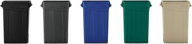 Alt view image 8 of 9 - Suncast Commercial TCNH2030BK Narrow Trash Can With Handles, 30.00" Height x 11.08" Width, 23 gal Capacity, Black