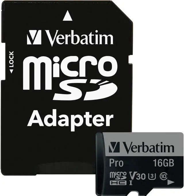 Alt view image 7 of 7 - Verbatim Memory Card microSDHC w/Adapter 16GB BK/GY 47040