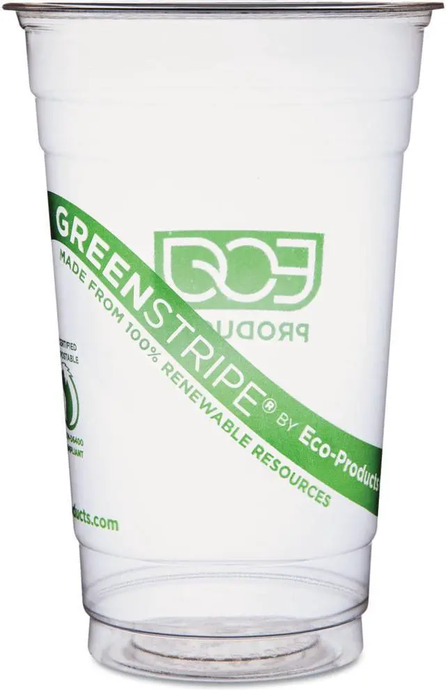 Alt view image 5 of 5 - Greenstripe Renewable Resource Cold Drink Cups, 20 Oz, Clear, 1000/Car