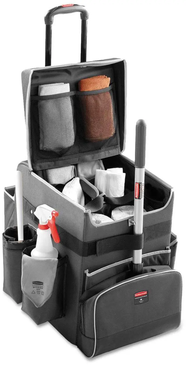 Alt view image 7 of 9 - Rubbermaid Commercial Executive Quick Cart Small 14 1/4 x 16 1/2 x 17 Dark Gray