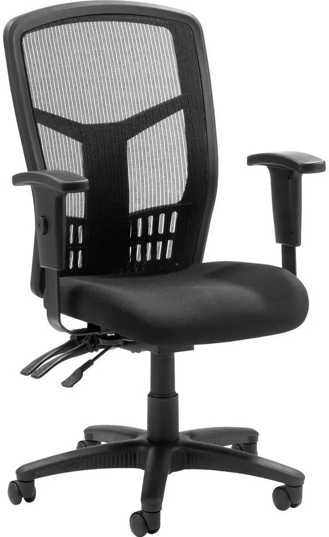Alt view image 13 of 16 - Lorell Exec High-Back Chair Mesh 28-1/2"x28-1/2"x45 Black 86200