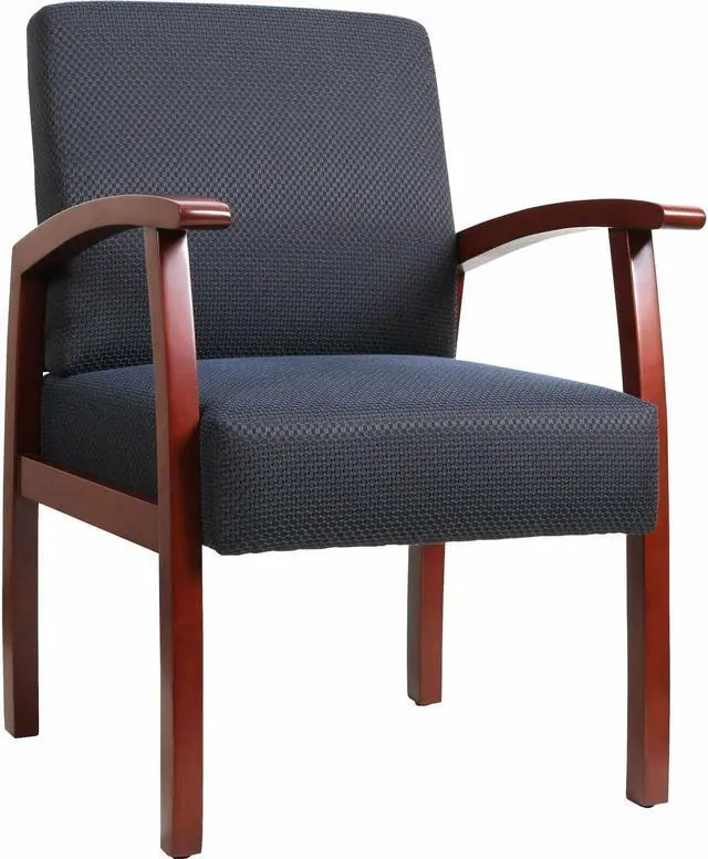 Main image of Lorell Guest Chairs 24"x25"x35-1/2" Midnight Blue/Cherry frame 68553