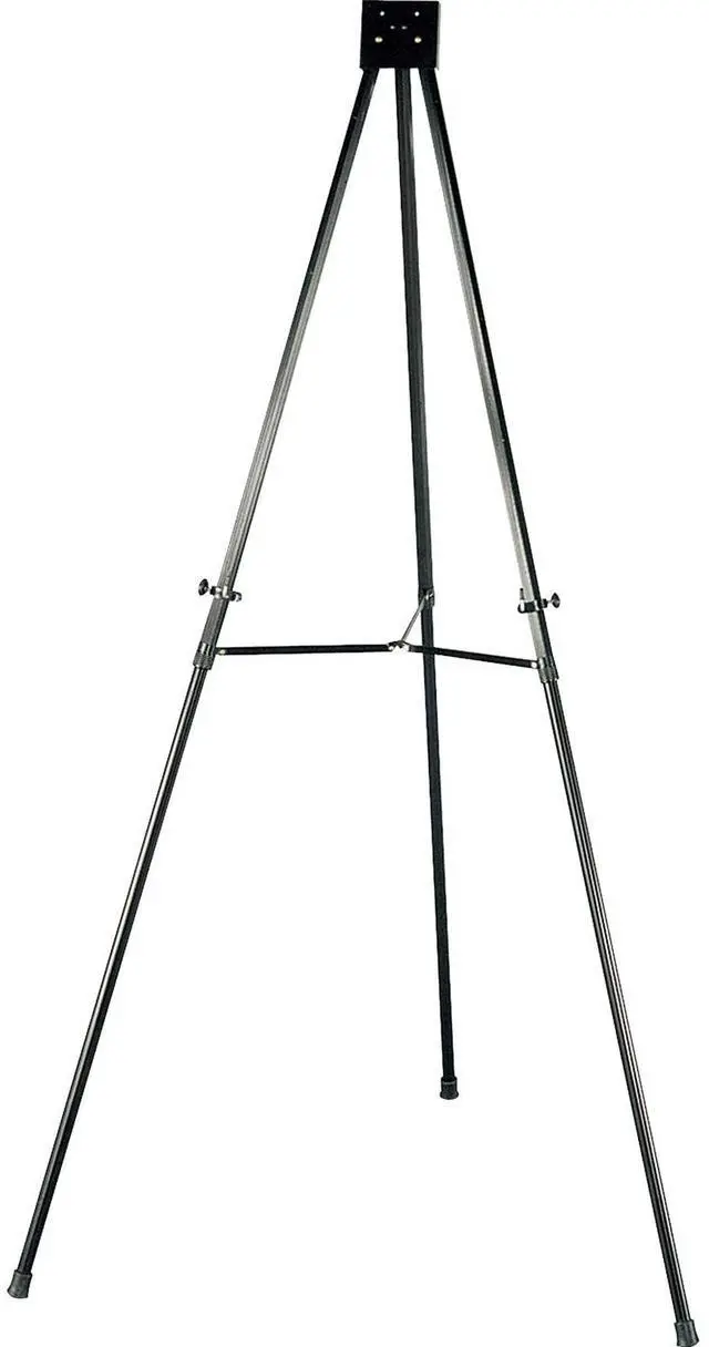 Alt view image 10 of 10 - Lorell Telescoping Aluminum Easel Adjust Legs 66" Black 75683