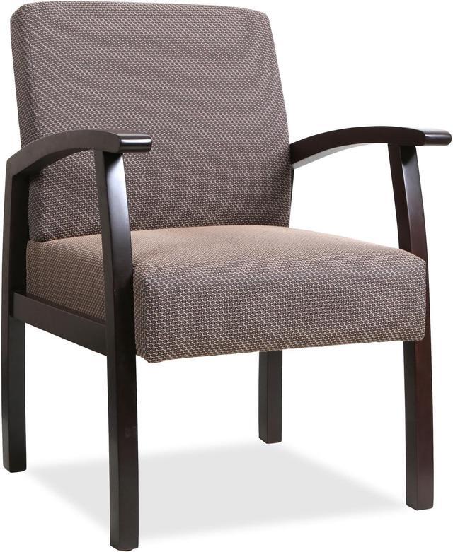 Alt view image 9 of 9 - Lorell Guest Chairs 24"x25"x35-1/2" Taupe/Espresso frame 68554