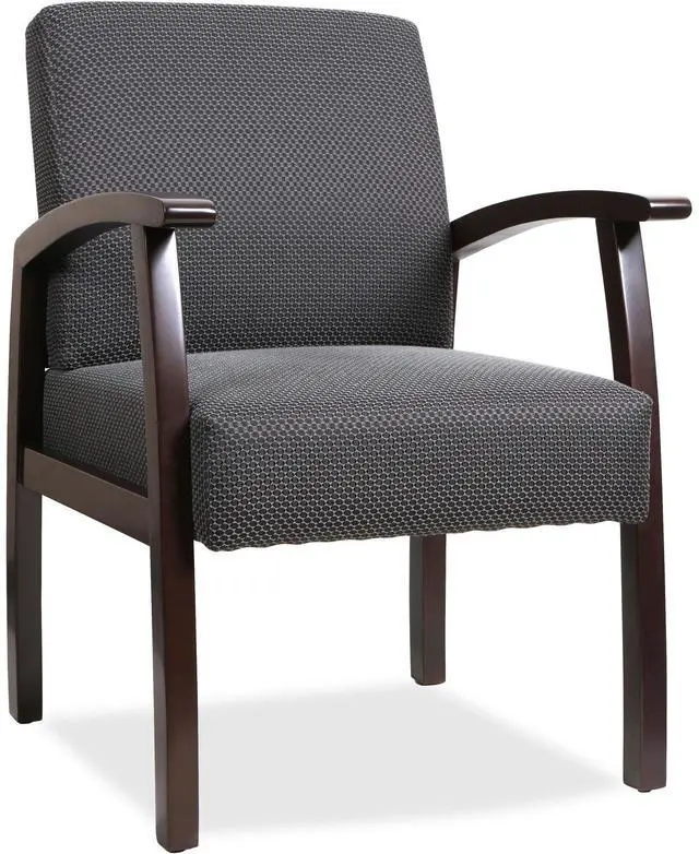 Main image of Lorell Guest Chairs 24"x25"x35-1/2" Charcoal/Espresso frame 68555