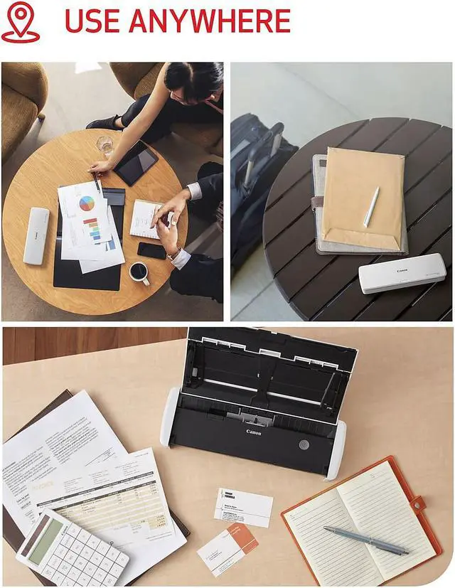 Alt view image 7 of 17 - Canon ImageFORMULA R10 4861C001 Duplex Portable Document Scanner White