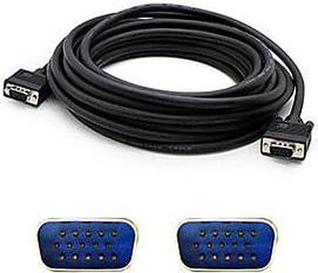 Alt view image 11 of 12 - AddOn VGAMM50-5PK Black 50ft 15-pin HD-15 VGA High Resolution Monitor Cable M-M x 5