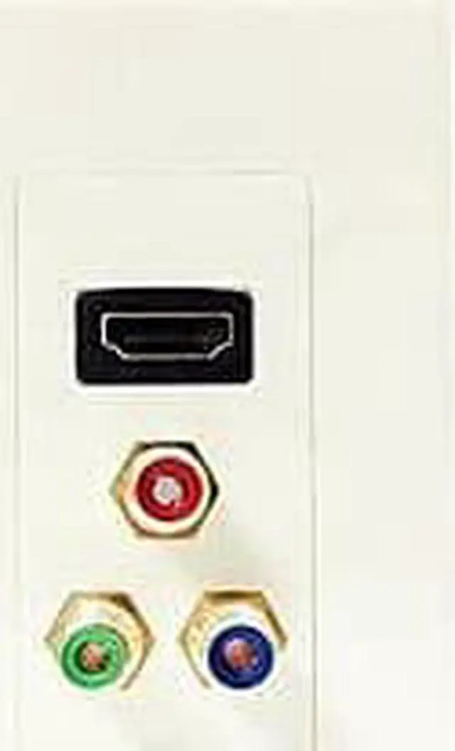 Alt view image 4 of 4 - 4XEM 1 Port Female HDMI and RCA Audio/Video Wall Plate (White)