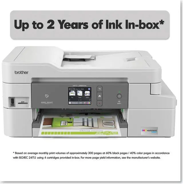 Alt view image 3 of 8 - Brother MFC-J995DWXL INKvestment Tank Duplex Color All-in-One Inkjet Printer with Mobile Printing and Up to 2-Years of Ink In-box