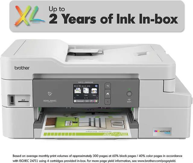 Alt view image 4 of 8 - Brother MFC-J995DWXL INKvestment Tank Duplex Color All-in-One Inkjet Printer with Mobile Printing and Up to 2-Years of Ink In-box