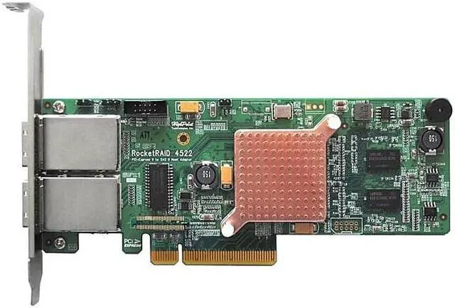 Alt view image 5 of 6 - HighPoint RR4522SGL PCI-Express 2.0 x8 Low Profile SATA / SAS 8-Channel External PCIe 2.0 x8 SAS/SATA 6Gb/s Hardware RAID HBA