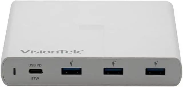 Alt view image 8 of 14 - VisionTek USB-C 90W Charger with USB 3.0 QC 901285