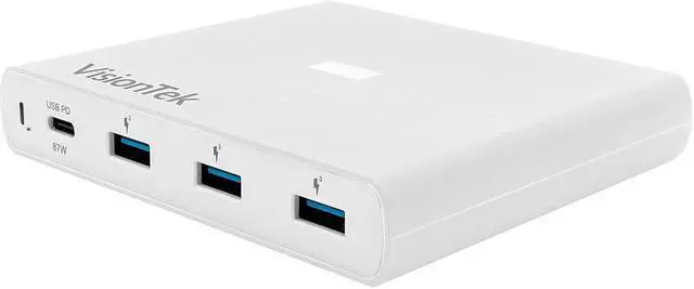 Alt view image 7 of 14 - VisionTek USB-C 90W Charger with USB 3.0 QC 901285