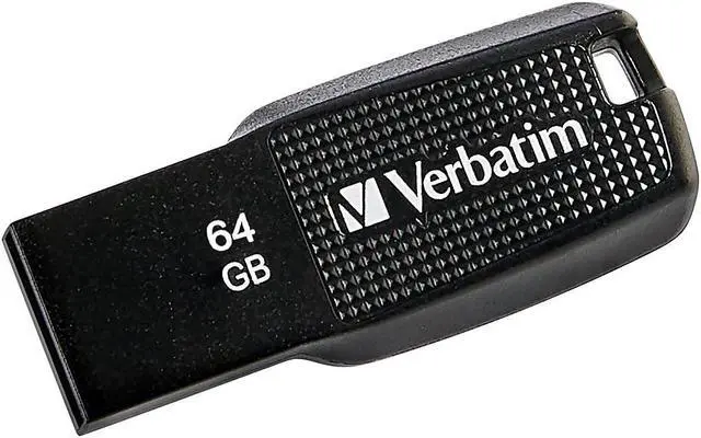 Alt view image 12 of 13 - Verbatim 64GB Ergo USB 2.0 Flash Drive - Black  70877