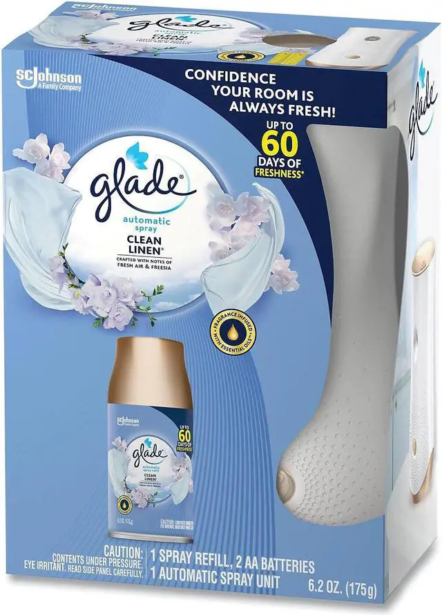 Alt view image 13 of 15 - Glade Automatic Air Freshener Starter Kit Spray Unit & Refill Clean Linen