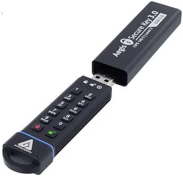 Alt view image 12 of 13 - Apricorn Aegis Secure Key USB 3.0 Flash Drive ASK31TB