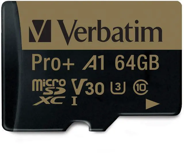 Alt view image 8 of 11 - Verbatim Pro Plus 666X 64GB micro SDXC USH-I V30 U3 A1 Class 10 Memory Card with Adapter