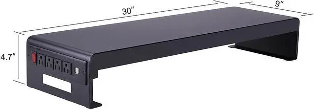 Alt view image 16 of 20 - Rocelco 30" Premium Dual Monitor Stand with AC Power Supply & USB 2.0 Charging