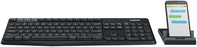 Alt view image 18 of 20 - Logitech K375s Multi-Device Wireless Keyboard and Stand Combo 920-008165 Black Bluetooth Wireless Standard K375s Multi-Device Wireless Keyboard and Stand Combo