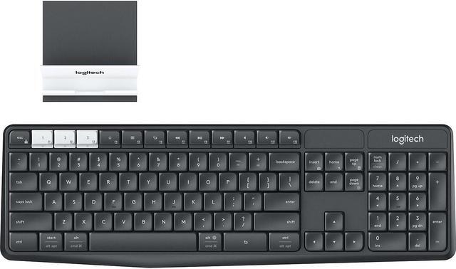 Alt view image 20 of 20 - Logitech K375s Multi-Device Wireless Keyboard and Stand Combo 920-008165 Black Bluetooth Wireless Standard K375s Multi-Device Wireless Keyboard and Stand Combo