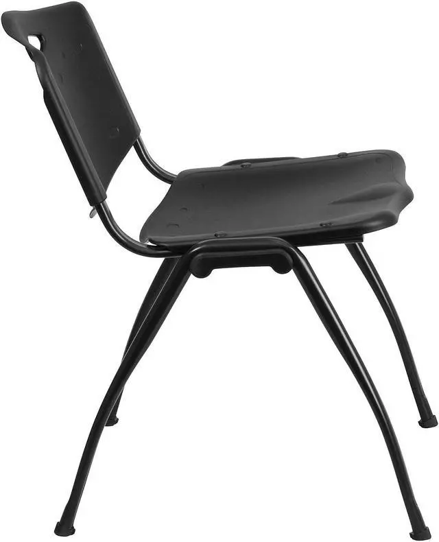 Alt view image 6 of 17 - 5 Pk. HERCULES Series 880 lb. Capacity Black Plastic Stack Chair