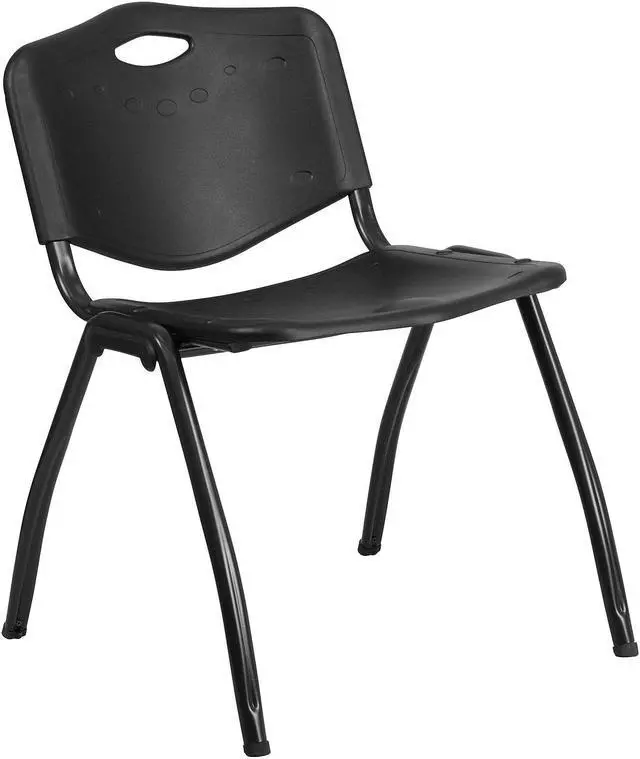 Alt view image 5 of 17 - 5 Pk. HERCULES Series 880 lb. Capacity Black Plastic Stack Chair