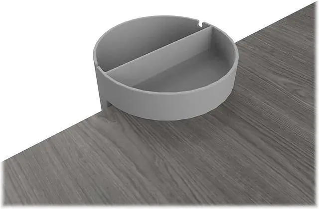 Alt view image 6 of 6 - Deflecto Standing Desk Small Desk Organizer Two Sections Gray 400001