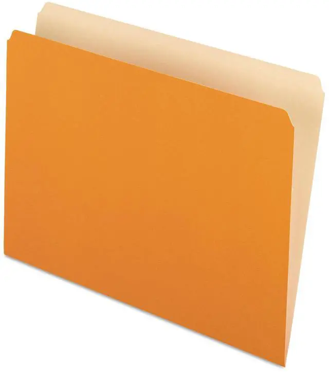 Alt view image 9 of 11 - Pendaflex Colored File Folders Straight Top Tab Letter Orange/Light Orange 100/Box 152ORA