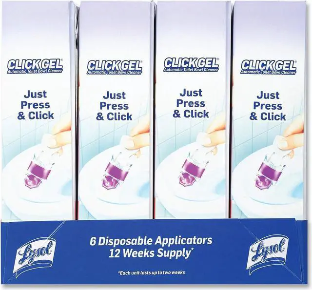 Alt view image 6 of 8 - LYSOL Brand Click Gel Automatic Toilet Bowl Cleaner Lavender Fields 6/Box 4 Boxes/Carton 89060CT