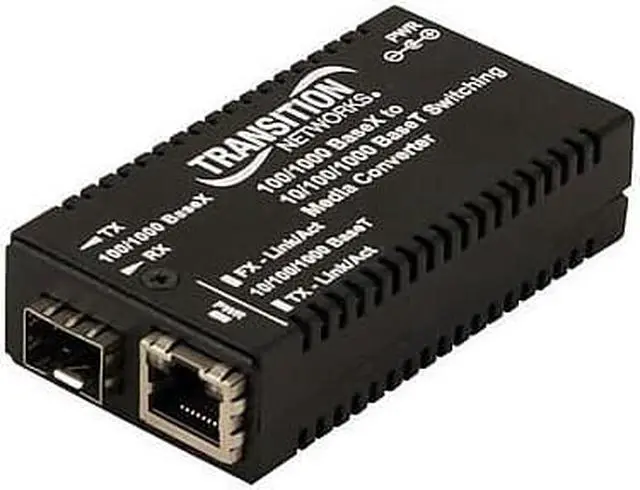 Alt view image 4 of 14 - Transition Networks M/GE-PSW-SFP-01-NA Mini 10/100/1000 Bridging Media Converter