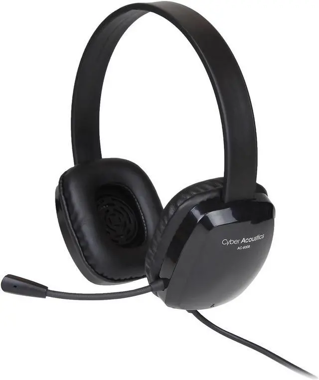 Alt view image 15 of 15 - Cyber Acoustics AC-6008 3.5mm Connector Circumaural Stereo Headset w/ Single Plug