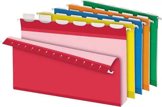 Alt view image 7 of 7 - Pendaflex Ready-Tab Hanging File Folders 2" Capacity 1/6 Tab Legal Assorted 20/Box 42702