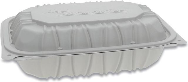 Pactiv Classic Carry-Out Container, 46 oz, 9.75 x 7.75 x 1.75, Silver, Aluminum, 50/Carton