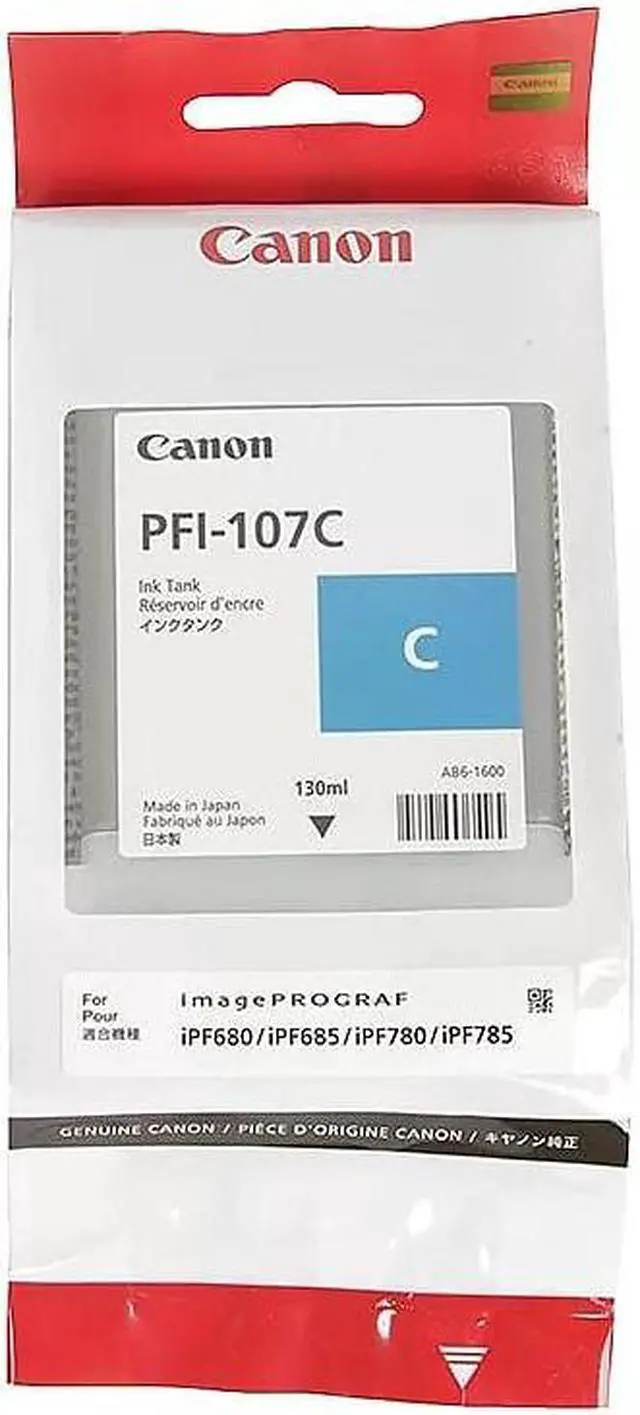 Alt view image 13 of 13 - Canon PFI-107 Ink Cartridge - Cyan