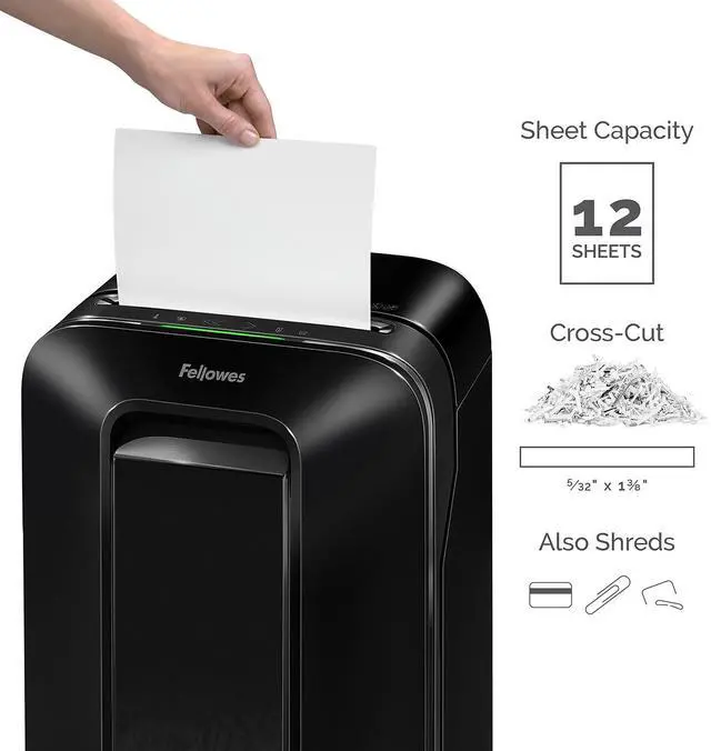 Alt view image 6 of 17 - Fellowes Powershred LX170 12-Sheet Cross Cut Personal Paper Shredder (FEL5501401)