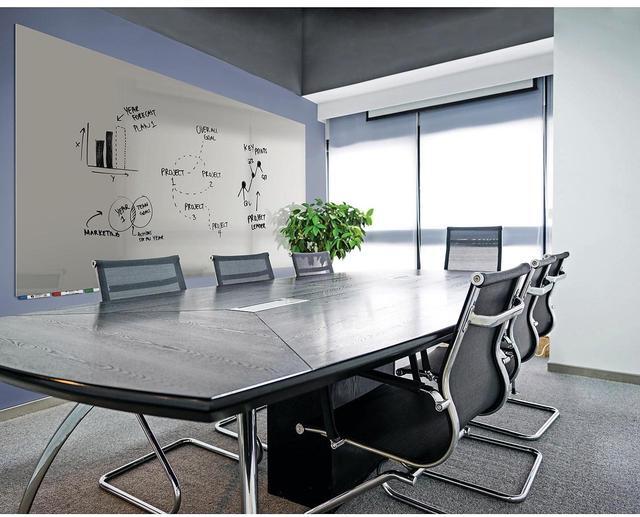 Alt view image 4 of 5 - Ghent ARIASM46GY Aria Low-Profile Frameless Magnetic Glassboard - 72" x 48" - Gray Surface
