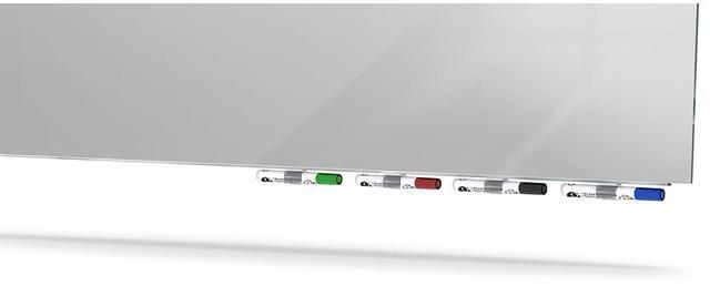 Alt view image 3 of 5 - Ghent ARIASM46GY Aria Low-Profile Frameless Magnetic Glassboard - 72" x 48" - Gray Surface
