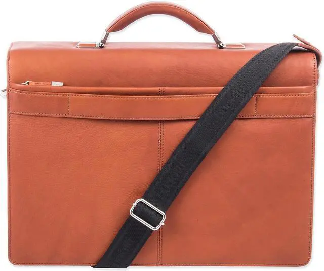 Alt view image 7 of 13 - Swiss Mobility Cognac Milestone Briefcase, Holds Laptops 15.6" Model 49545807SM