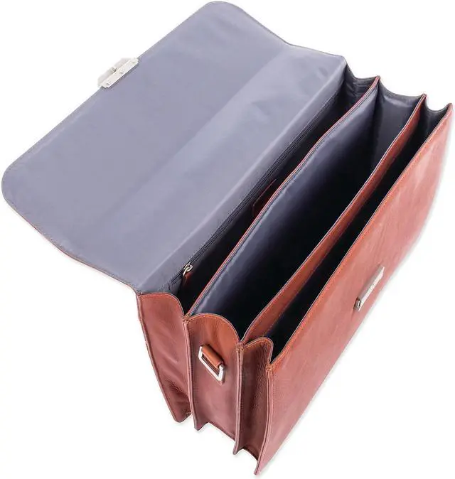 Alt view image 10 of 13 - Swiss Mobility Cognac Milestone Briefcase, Holds Laptops 15.6" Model 49545807SM