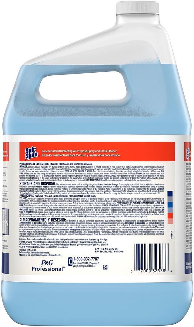 Alt view image 3 of 5 - Spic and Span 32538, Disinfecting All-Purpose Spray and Glass Cleaner, Concentrated, 1gal
