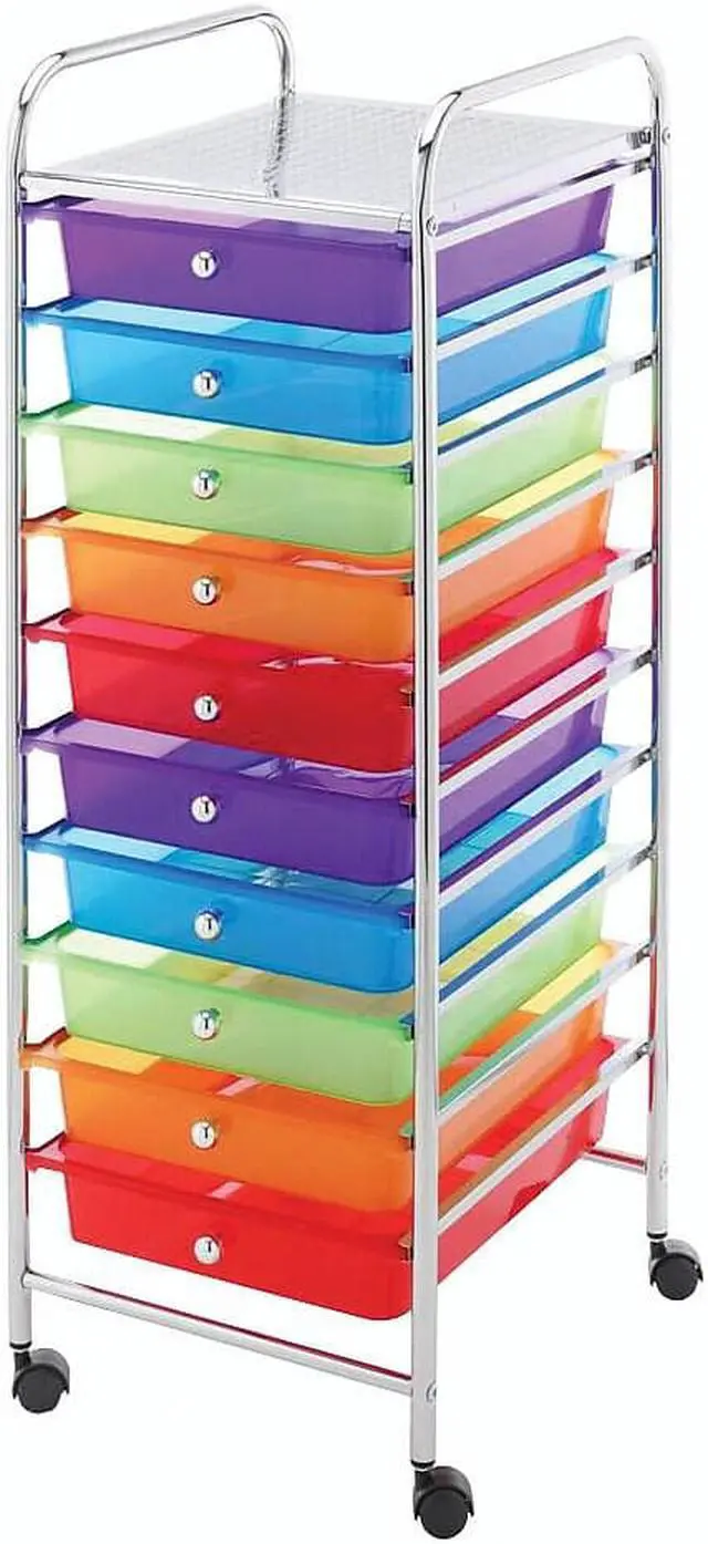 Alt view image 5 of 5 - WHITMOR 6049-7060-BB 10 Drawer Cart Multi Color