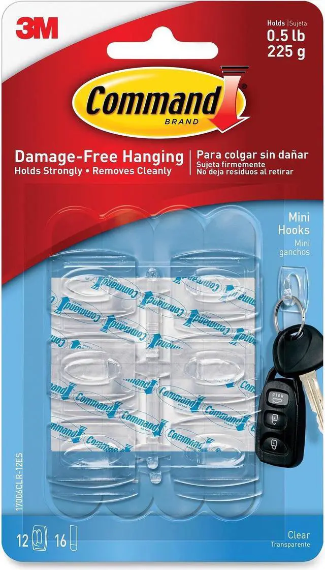 Alt view image 12 of 20 - 3M Command Clr Mini Hooks 17006CLR-ES-6PK Unit: EACH