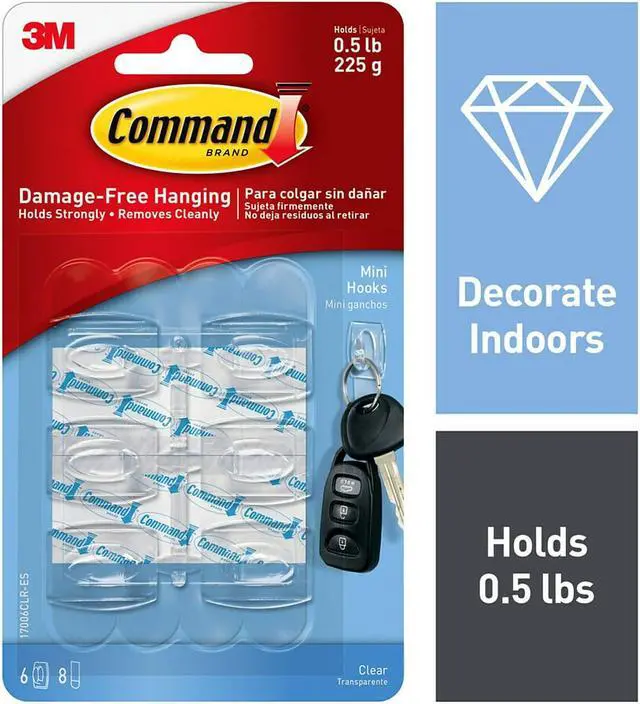 Alt view image 20 of 20 - 3M Command Clr Mini Hooks 17006CLR-ES-6PK Unit: EACH